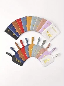 2pcs Hot Stamping Passport Holder And Luggage Tags, Faux Leather Passport Cover, Passport Holder Passport Cover, Travel Passport Cover For Couples, Travel Money Protector Travel Passport Protector ID Card Holder Travel Accessories, Stylish Passport Cover World Pattern Travel Passport Cover For Friends, Best Friends, Sisters, Couples, Couples Travel 1pc,Boho Vibes - Multicolor - View 8