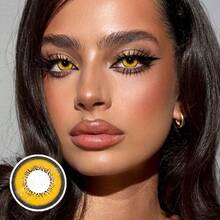 UYAAI 1Pair-Enlarge 自然年抛彩色隐形眼镜 大直径 适合约会或日常派对