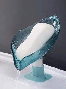 2 pièces Porte-savon en forme de feuille, support de savon de drainage, accessoires de salle de bain, plateau de savon à ventouse, boîte à savon étanche à la salle de bain, porte-savon, accessoires de salle de bain (la couleur du produit peut varier en raison de l'éclairage et du lot de production), décoration de salle de bain maison, retour à l'école d'été