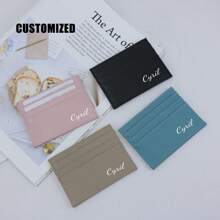 Men's Personalized Keychain Wallet, Featuring A Minimalist Style Coin Wallet And Pockets With Letters, Customized With Initials, Making It The Most Suitable Gift For Men And Fathers. Personalized Souvenirs, Gatherings, Decorations, Unique, Minimalist, Fashionable Tote Bag, Large Capacity, Photos, Text, Outdoor, Travel Essentials - Khaki - View 6