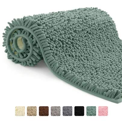 Farfallarossa Microfiber Bath Mat, Soft Long Pile, Non-Slip,Washable, Toilet Mats,Carpet