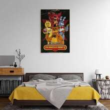 Póster de Five Nights at Freddy's FNAF Póster de videojuego vintage Póster enmarcado en lienzo Marco de madera incorporado Dormitorio de casa Garaje Art Deco - Multicolor - Ver 2