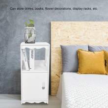 Bedside Table Nightstand Storage Cabinet Side Table Storage Shelf Unit For Bedroom Living Room Bathroom - trắng - Xem 6