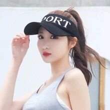 Casual Elastic Knitted Cap, Breathable Women's Empty Top Sunshade Hat For Outdoor Sports And Sun Protection - Multicolor - View 19