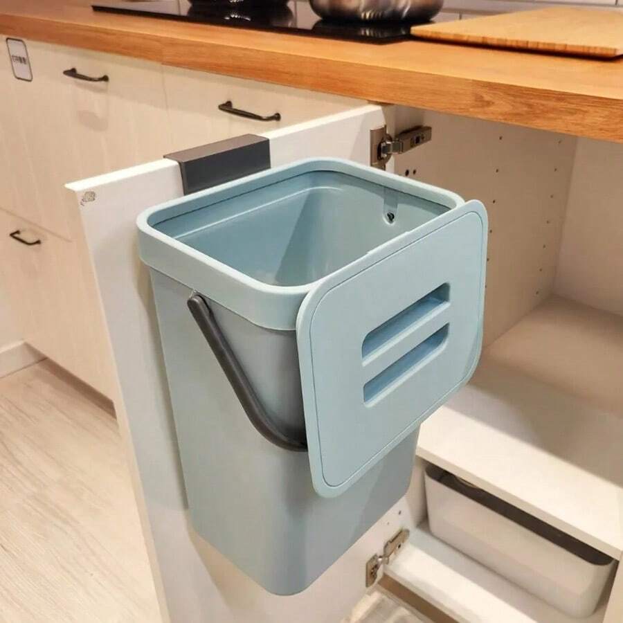 Bote de basura silencioso y cerrado que ahorra espacio: 3/5 L, cubo sellado ecológico para cocina y oficina, no necesita electricidad - azul3L - Ver 1