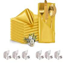 Set da 6 anelli portaposate verdi a forma di coda di topo e 6 anelli portaposate argentati a forma di foglia, riutilizzabili, adatti per matrimoni, ristoranti, banchetti, raduni familiari, decorazione da tavolo per feste, come regalo - Multicolore - Visualizzare 11