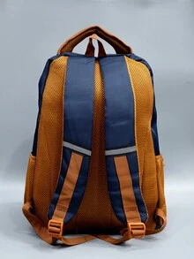 Large Laptop Backpack For School Executive Men's Adults Reinforced Waterproof - 藏蓝色 - 查看 4