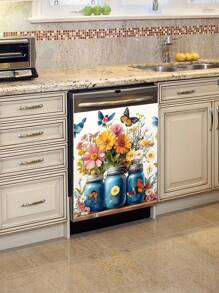 1pc Sunflower & Butterfly Waterproof PVC Fridge Magnet For Home Decor, Living Room, Dishwasher Decor, Bedroom Wall Sticker Decals - Multicolor - View 8