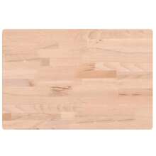 Beech Wood Rectangular Table 60x40x4 Cm Solid Natural Finish Versatile Use Dining Coffee Desk Indoor Furniture - 棕色 - 查看 2