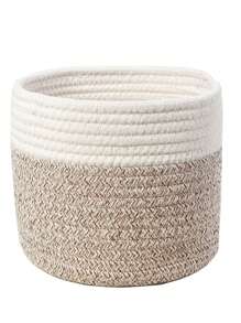 Panier tressé doux, panier de rangement, panier pour plante, panier en corde bohème pour pot de plante, décor de jardin en rotin naturel mélangé, paniers Boho avec cadre en métal pour ambiance côtière, panier géométrique, pour la rentrée scolaire