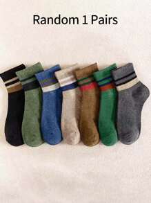 7 Pairs Striped Low-Cut Sports Socks For Teens, Moisture-Wicking, Retro, Double Bar, Ankle Socks - Multicolor - View 11