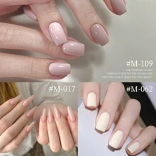 XEIJAYI 15ML Nude Pink Gel Nail Polish Series Solid Semi Permanent Nail Polish Set Kit Soak Off Uv Varnish Nail Art 6 Colors For Choose For Manicure Nail Design