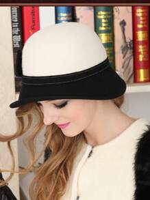 HIMESPORT Sombrero de fieltro de lana blanco de ala ancha con lazo para mujer y dama. Sombrero de copa, sombrero de fieltro, sombrero para fiestas de té, vestidos de boda, iglesia, carreras de Derby, sombrero de cóctel, sombrero de pillbox