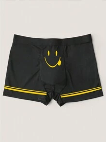 Plus Size S-XXXXL Men's Boxer Briefs With Cute Graphic Prints, Comfortable, Lightweight, Casual Boxer Shorts - Black - View 2