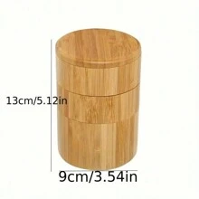 1pc Bamboo Salt Cellar, Seasoning Box/Jar With Magnetic Swivel Lid, 6oz Capacity, Suitable For Home Kitchen, Bathroom Salt, Candle, Gift, Food Storage And Organization, Kitchen Gadgets (Empty Jar), Kitchen, Cookware, Food, Cooking, Spices, Pepper, Garlic, Salt, Organizer, Party, Room Decor - Multicolor - View 9