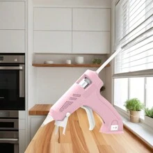 Pistola de pegamento en caliente inalámbrica con 20 barras de pegamento, pistola de pegamento recargable por USB, capacidad de batería de 1800mAh, kit portátil de pistola de pegamento en caliente de color morado/azul/rosa para manualidades, artes y artesanías, decoraciones