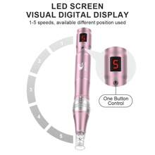 500mAh 专业护肤工具微针美容笔 L3 配 2 个针头 - 粉色 - 查看 5