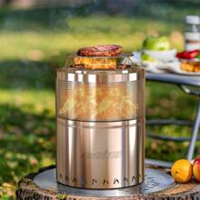 Portable 15 INCH STAINLESS STEEL SMOKELESS FIREPIT FOR WOOD OR PELLET BURNING