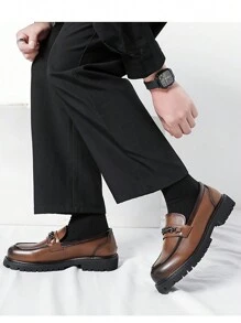 Mocassini uomo con suola spessa, polivalenti, scarpe casual eleganti da lavoro