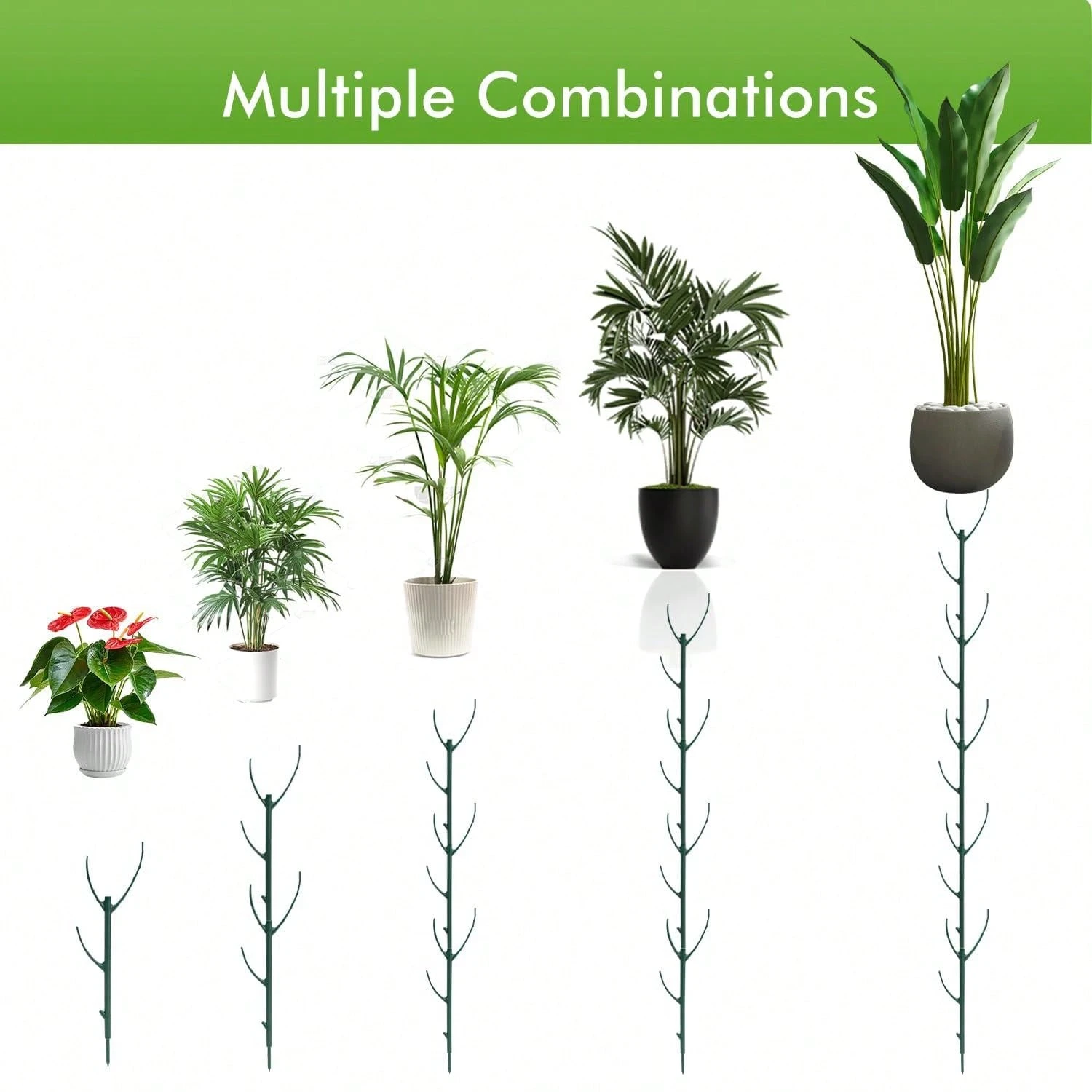 Stackable Twig, 5 Packs Plant Support Frame & Plant Cage Support Rings ...