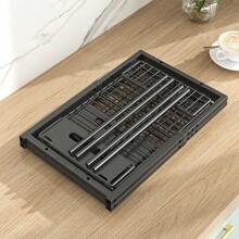 2 Tier Pull Out Storage Rack With Suction Cups, Adjustable Cabinet Built-In Shelf Bathroom Drawer Organizer For Kitchen, Bathroom, Etc.