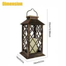 Solar Lanterns Outdoor Waterproof, Outdoor Lanterns For Patio Waterproof,14 Inch Waterproof LED Flickering Flameless Candle Mission Lights Garden Hanging Lanterns For Outdoor