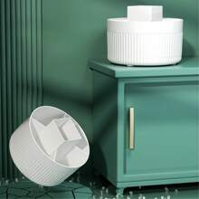 1 Pc Rotating Makeup Storage Box - Multi-Functional Cosmetics Holder For Skincare, Makeup Brushes, Plastic Beauty Items Organization, No Power Required, Freestanding