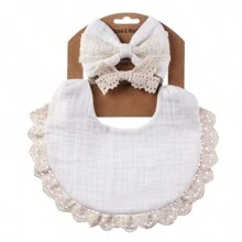 1 套个性化女婴围兜，定制名字刺绣围兜，婴儿洗礼的理想礼物，新生女婴礼物 - 彩色 - 查看 7