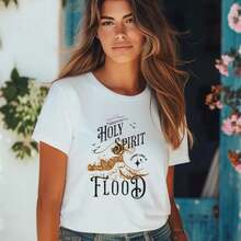 HOLY SPIRIT COME LIKE A FLOOD WHITE GRAPHIC TEE T-SHIRTS - White - View 1