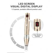 500mAh Professional Skincare Tool Micro-Needle Beauty Pen L3 With 2 Needle Heads - Gold - View 5