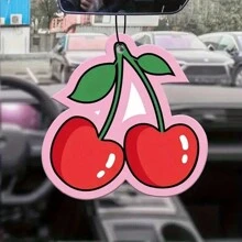 Odświeżacz powietrza do samochodu o zapachu truskawki - papierowa tabletka zapachowa, eliminator zapachów, stylowa ozdoba do zawieszenia na lusterku wstecznym do dekoracji wnętrza pojazdu