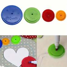 4/8er Pack Kunststoff Nähskanner Ring Set für Nähen und Basteln, Multi-Größen Patchwork Werkzeuge und Lineal, Zufallsfarben für Zuhause und Nähgeschäft (3mm/5mm/7mm/10mm)(Zufallsfarbe) - Verschiedenfarbig - Übersicht 2