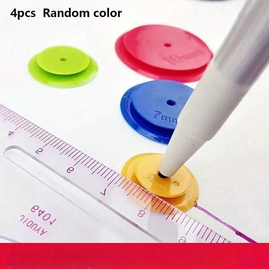 4/8er Pack Kunststoff Nähskanner Ring Set für Nähen und Basteln, Multi-Größen Patchwork Werkzeuge und Lineal, Zufallsfarben für Zuhause und Nähgeschäft (3mm/5mm/7mm/10mm)(Zufallsfarbe) - Verschiedenfarbig - Übersicht 1
