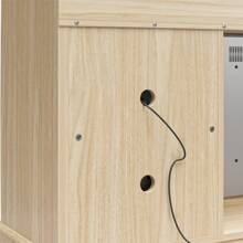 Mueble para TV con chimenea eléctrica Ameriwood Home Ashton Lane para TVs de hasta 65", Roble Magnolia/Nogal Columbia
