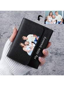 1pc Custom Photo Wallet, Personalized PU Leather Bifold Multi-Function Card Holder, Minimalist Fashionable Coin Purse, Unique Gift For Valentine's Day, Birthday, And Anniversary - Multicolor - View 10