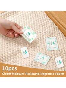 10pcs Set Wardrobe & Shoe Cabinet Scented Fragrance Tablets, Anti-Mold & Deodorizing Sachets, Solid Aromatherapy Discs For Clothes, Shoes, Bags, Leather Goods, Moisture & Odor Absorber Bedroom, Organizer, Home Storage