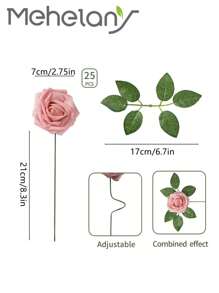 30 szt./zestaw lub 7 szt./zestaw sztucznych kwiatów z łodygą, pięć kolorów różowych kwiatów z pianki, 3,15" Real Touch DIY piankowa sztuczna róża do samodzielnego wykonania bukietu ślubnego/ozdób centralnych, tło na imprezę na świeżym powietrzu, dekoracje pokoju/stołu i ogrodu/doniczki, walentynkowy eko, dzień matki urodziny, prezent