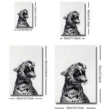 Set di 3 cartellone d'arte senza cornice in bianco e nero con motivi animalier come ghepardi, stampe su tela minimaliste e funky, ideali per decorare camera da letto, soggiorno, appartamento, dorm e altri ambienti moderni