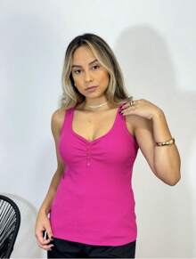 Women's Cotton Tank Top - Hot Pink - View 2