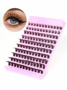 10 paar/set gemengde lengte 8-16 mm waterdichte nertsenbont wimpers, 120 stuks 3D ogen make-up DIY zelfklevende wimpers voor dagelijkse make-up of uitstapjes
