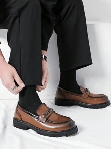 Mocassini uomo con suola spessa, polivalenti, scarpe casual eleganti da lavoro
