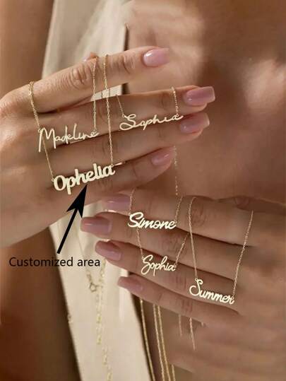 1PC Custom Necklace Is Made Of Fashionable And Atmospheric Stainless Steel Gold,Rose Gold Stylish,Fall Fashion,Vintage,Unisex,Simple,Casual,Hipster,Goth,Punk Custom,Personalized,Unique Ideal Gifts For Her Her,Boyfriend,Girlfriend,Dad,Mom,Family,Friends,Pets,Son,Daughter,Grandparents For Anniversaries,For Valentine's Day,For Mother's Day,For Birthdays,For Graduation,For Father's Day,For Weddings,For Daily Wear,For Party,For Prom