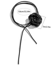 1 pieza Collar gargantilla de flor de rosa negra, gargantilla envuelta de estilo gótico oscuro, vintage y sexy con decoración de camelias, adecuado para vestidos, ocasiones formales, fiestas, regalo para amigos y citas