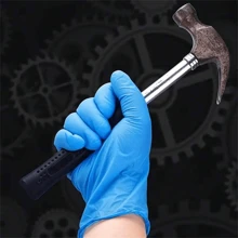 100pcs Disposable Nitrile Gloves, Thickened, Powder-Free, Latex-Free, Sterile, High Elasticity, High Protection, Comfortable, Durable, Suitable For Household, Food Safety, Cleaning, Hair Styling, Pets, Gardening, Crafts, Automotive -Blue - Blue - View 2