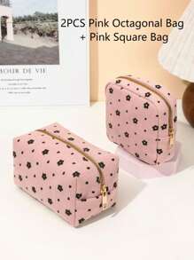 1 pièce Sac de rangement pour serviettes hygiéniques imprimé de manière stylisée. Sac cosmétique multifonctionnel compact. Petit sac carré pour ranger les serviettes hygiéniques. Petit sac de voyage pour les cosmétiques et les toilettes pour femmes/filles. Sac à fermeture éclair mignon, porte-monnaie de style universitaire, convient pour l'école, le travail, les voyages, les cosmétiques, les soins de la peau, les articles de toilette, l'emballage, les fournitures de voyage