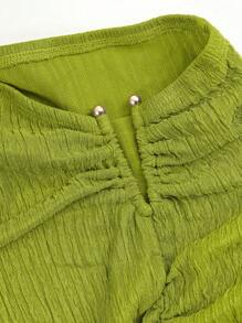 BIUBIU 大码性感单肩金属扣细节镂空腰部褶皱迷你紧身连衣裙情人节爱/爱人心 XOXO/亲吻拥抱和亲吻做我的宝贝/婴儿吻/唇心丘比特/天使