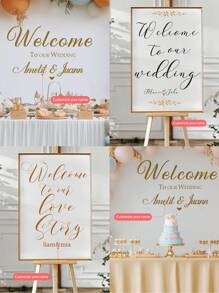 1pc Customized Name Sticker, Suitable For Weddings, Parties, Couples, Families - Marriage, Wedding, Home, Gift, Living Room, Bedroom, Decor (Gold Color) Gifts Birthday Graduation