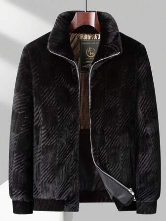 Warme nertsen thermisch gevoerde jas met opstaande kraag voor heren