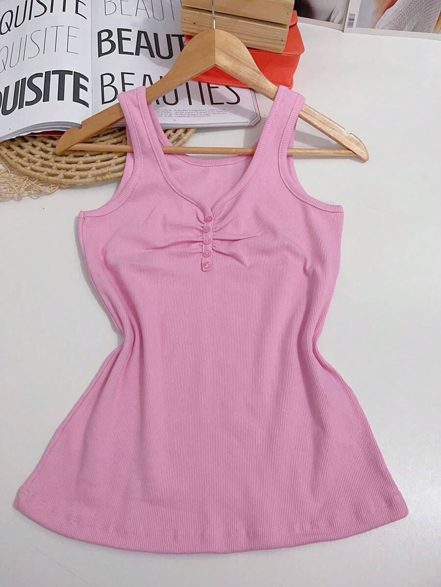 Women's Cotton Tank Top - Baby Pink - View 1