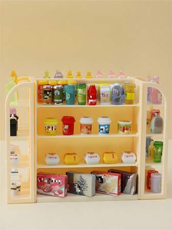 1:12 Mini Miniature Shelf, Miniature Simulation Supermarket Shelf, Convenience Store Product Simulation Mini Shelf, Cabinet, Doll House Toy, DIY Miniature Food Toy Doll House Display Stand, Model Decor, Miniature Simulation Small Item Shelf, Miniature Simulation Supermarket Model, Full Set Convenience Store Beverage Sundries Toy Decor, Mini Supermarket, Miniature Scenes Small Shelf Decor
